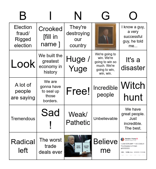 Trump Bingo Card