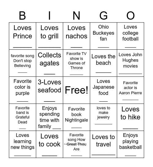FCCC HUMAN BINGO Card