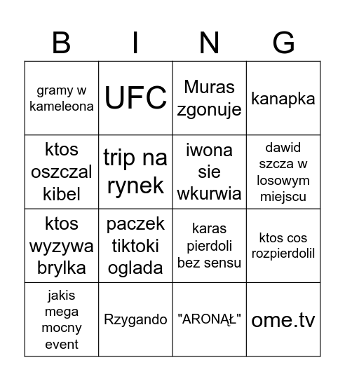 urodziny dawida Bingo Card