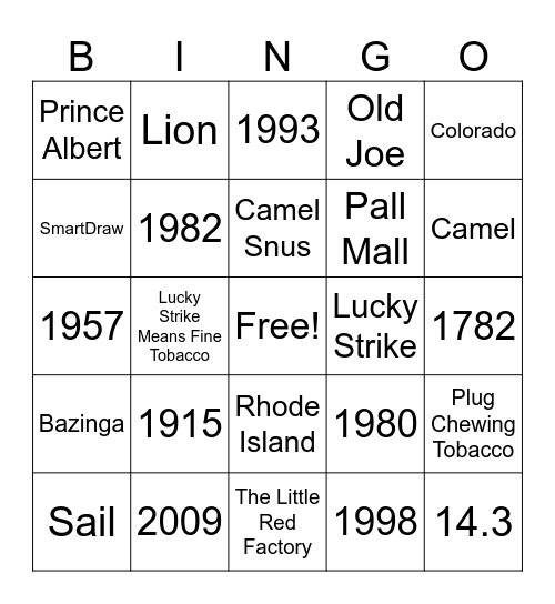 Brand Jam Bingo Card