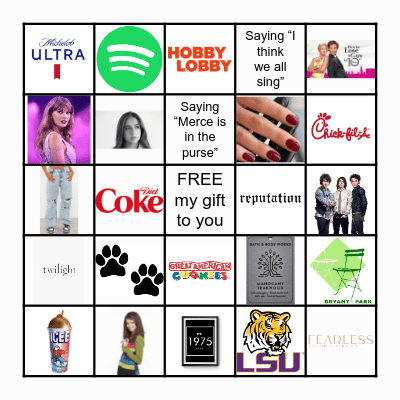 LEXI'S FAVORITE THINGS Bingo Card
