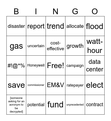 EE Bingo Card