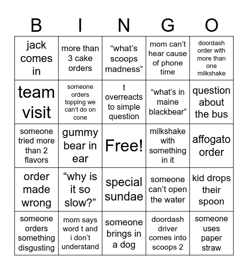 s bingo Card