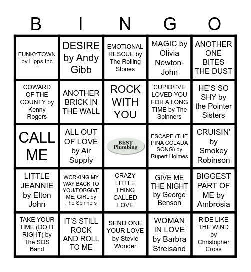 BEST PLUMBING Singo-Bingo! Bingo Card