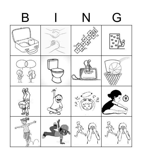 My Gym Tic Tac Toe Bingo Card