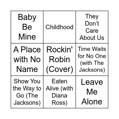 Game Four Bingo Card