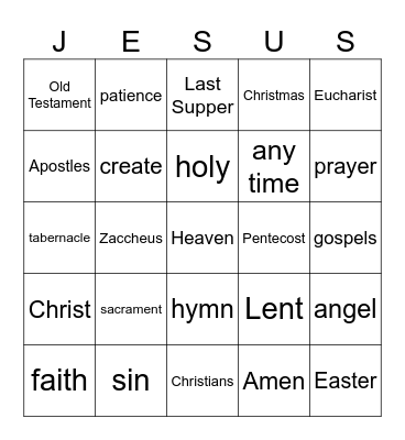 PSR Bingo Card