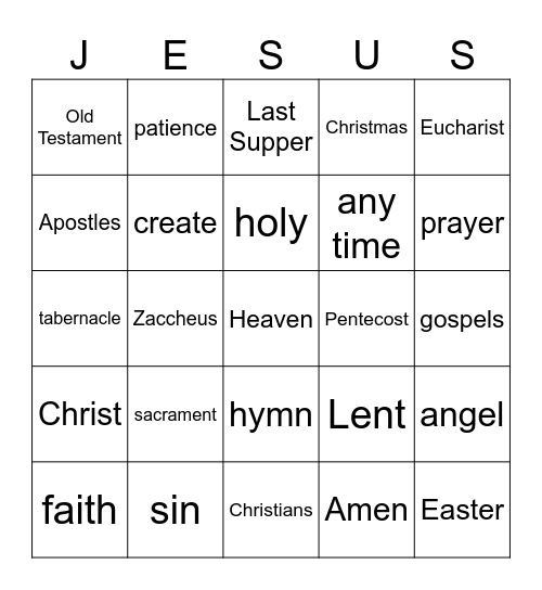 PSR Bingo Card