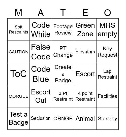 Security Bingo Card