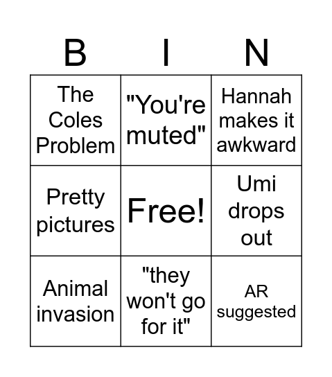 WL Design Lab Bingo! Bingo Card