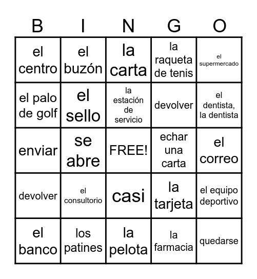 Realidades 3A-RC Bingo Card