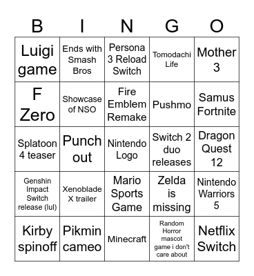 Zombie Direct Predictions Bingo Card