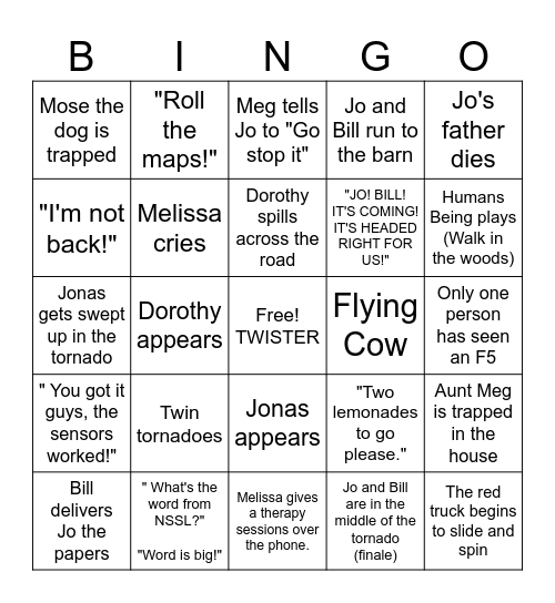 Twister Bingo Card