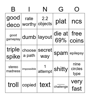recent tab Bingo Card
