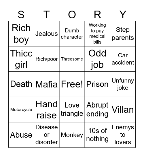 Story Bingo Card