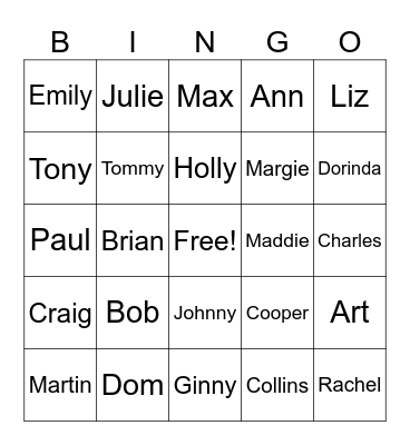 CC Bingo Card
