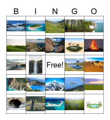 LANDFORMS Bingo Card