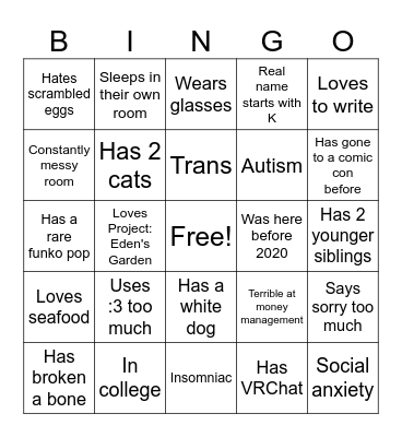 Kuwata's Bingo!! Bingo Card