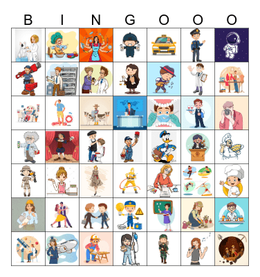 JOBS AND OCCUPATIONS Bingo Card