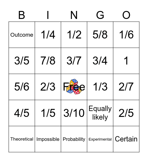 Probability Bingo Card