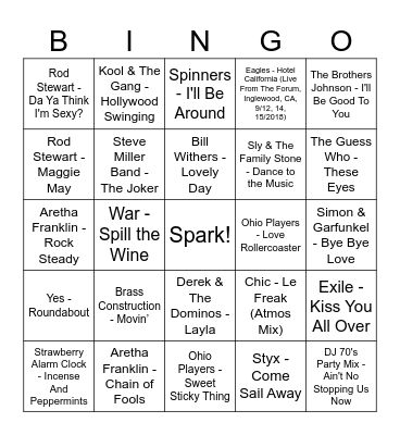 Sparky's 70th B Day pt1 Bingo Card