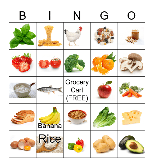 Grocery Store Bingo Card