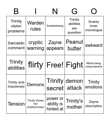 Storm and Fury chapter 2 Bingo Card