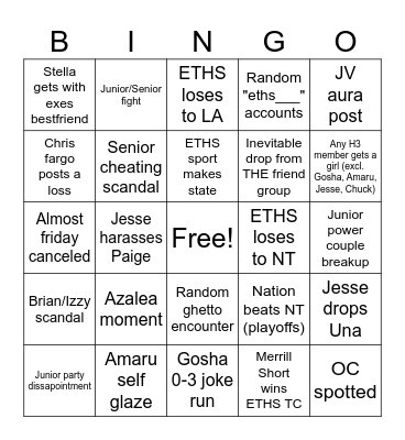ETHS Q4 Bingo Card