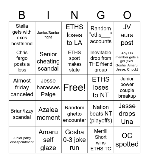 ETHS Q4 Bingo Card
