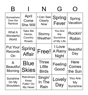 Spring Bingo Card