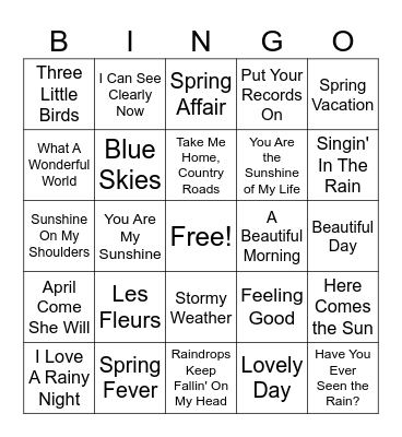 Spring Bingo Card