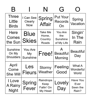 Spring Bingo Card