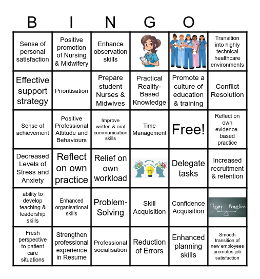 Benefits of Preceptorship Bingo Card