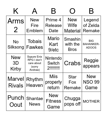 Direct Bingo Card