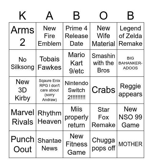 Direct Bingo Card