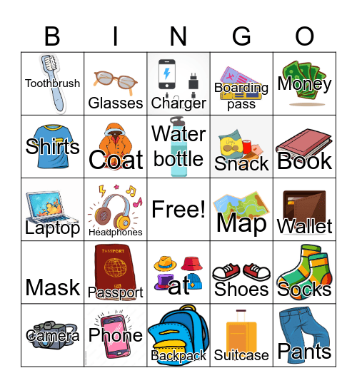 Travel Bingo Card