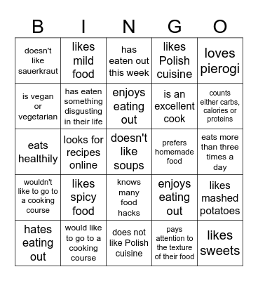 find someone who... Bingo Card