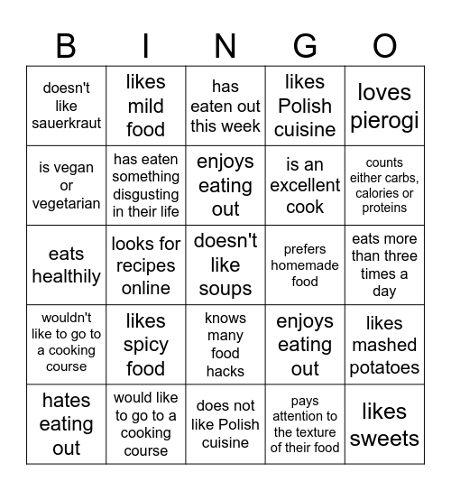 find someone who... Bingo Card