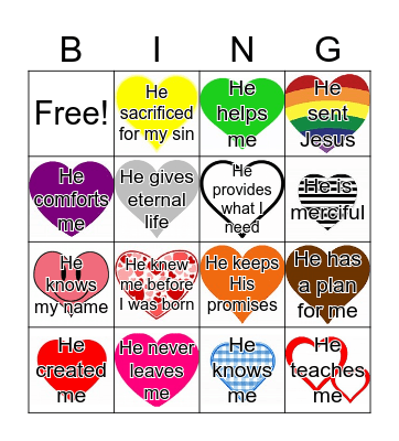 God's  Love Bingo Card