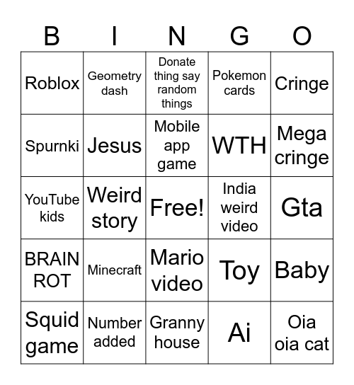 Live  stream shorts Bingo Card