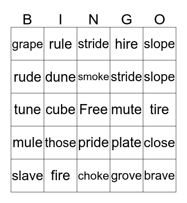 Lesson  3-3 Bingo Card