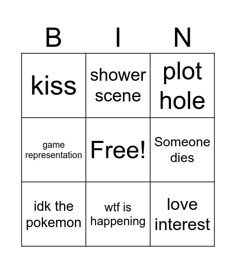pokemon Bingo Card