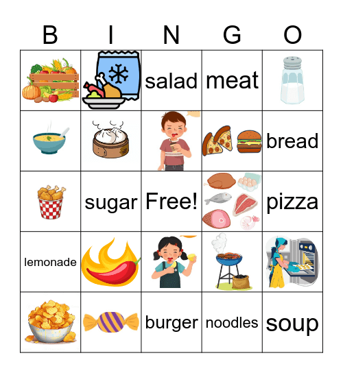 Foods Bingo Card