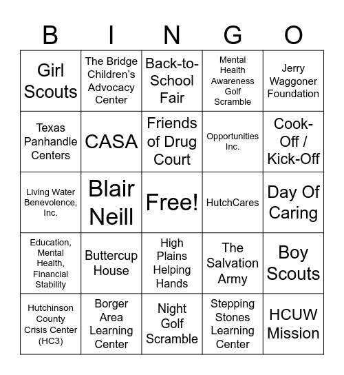 United Way eBingo Card