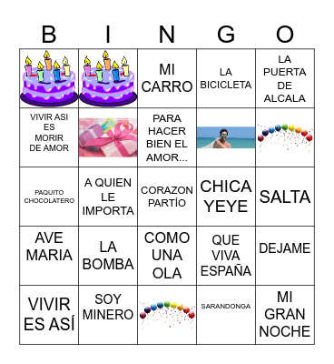 EL BINGO MUSICAL DEL 2022 Bingo Card