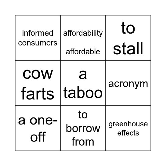 Thomas March 26 Bingo Card