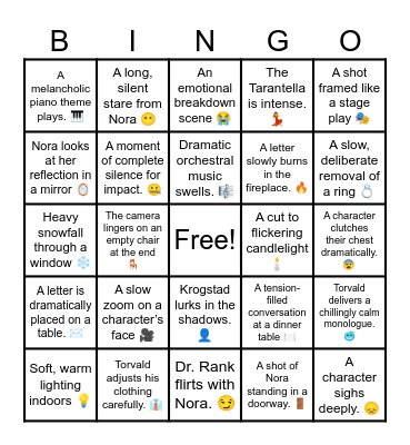 A Doll's House Bingo Card