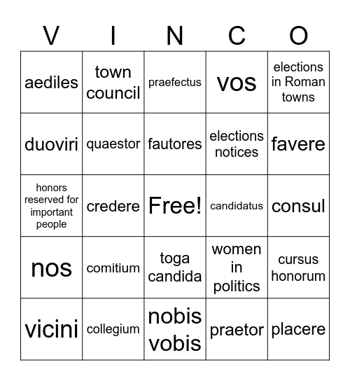Stage 11 Elections & Local Government Bingo Card