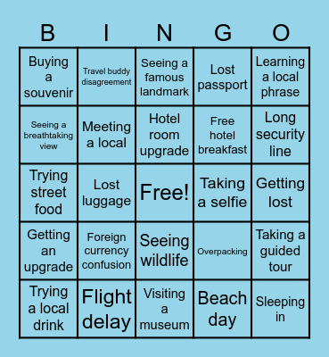 GETAWAY BINGO!! Bingo Card