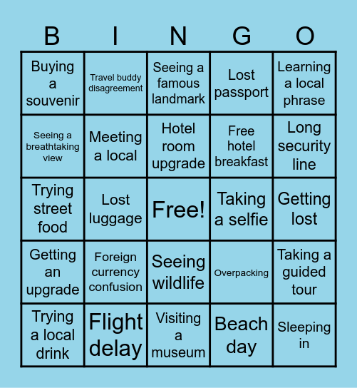 GETAWAY BINGO!! Bingo Card